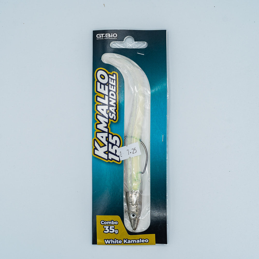 GT-Bio Kamaleo Sandeel 155 - 35g - 46g total weight White Kamaleo