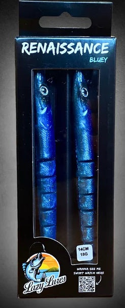 Lazy Lures Renaissance Eel Bluey 14cm 18g