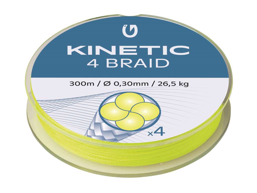 Kinetic 4 Braid 300m 0.12mm/10.3kg Fluo Yellow