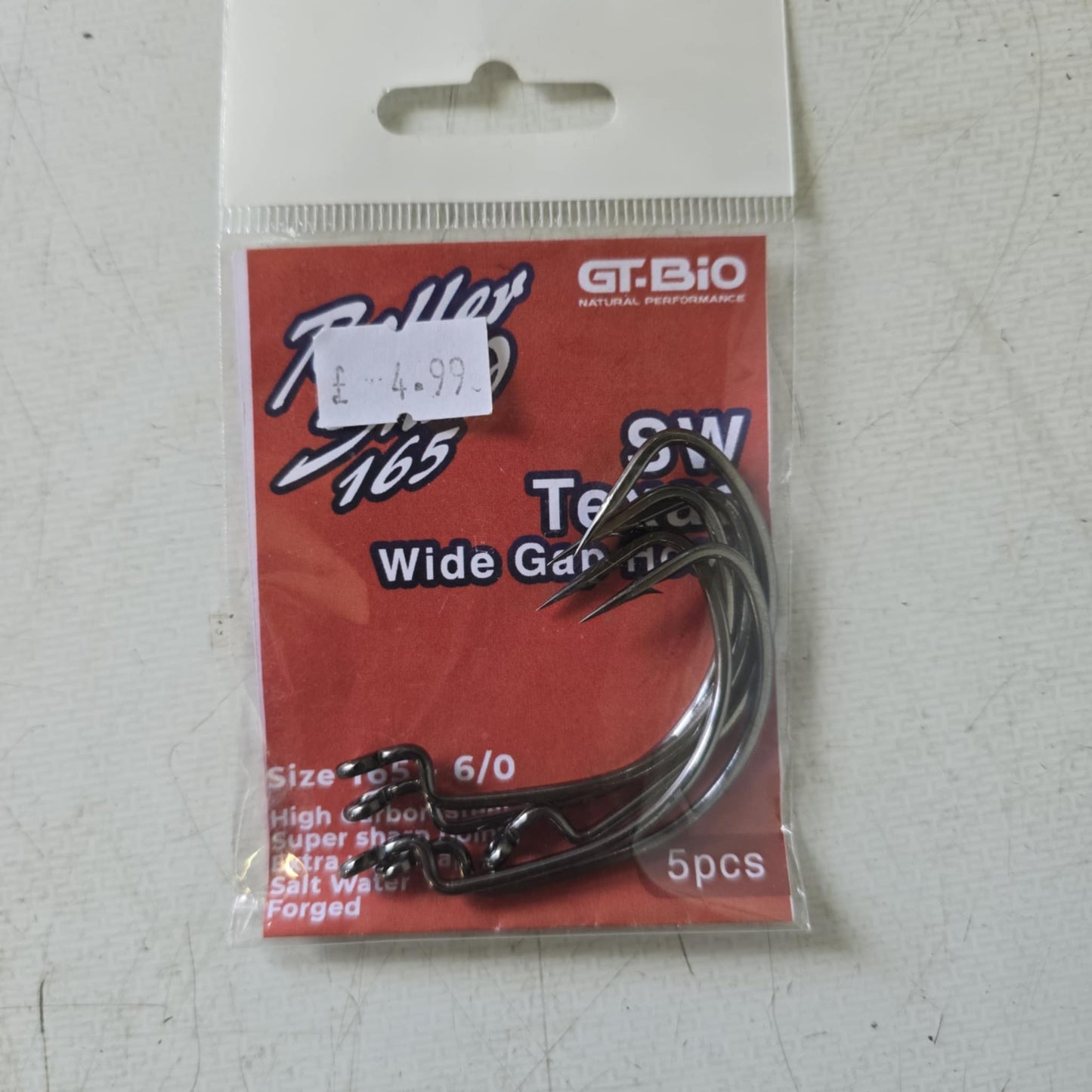 GT - Bio Roller Shad 165 SW Texas Wide Gape Hook (pk of 5 hooks)