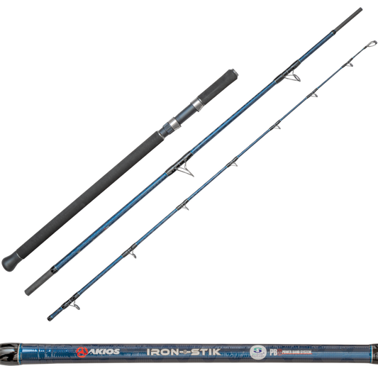 AKIOS Iron-Stik 3 Piece Lure & Bait Rod 2.85m 9ft 6in 60-200g
