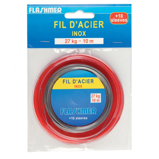 Stainless Steel 7 strand wire 1.40mm 10m 150kg with crimps