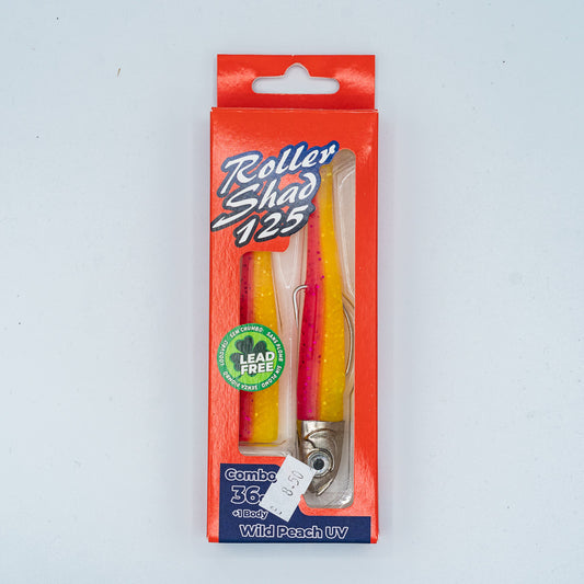 GT-Bio Roller Shad 125 - 36g head - total 45g - Wild Peach UV