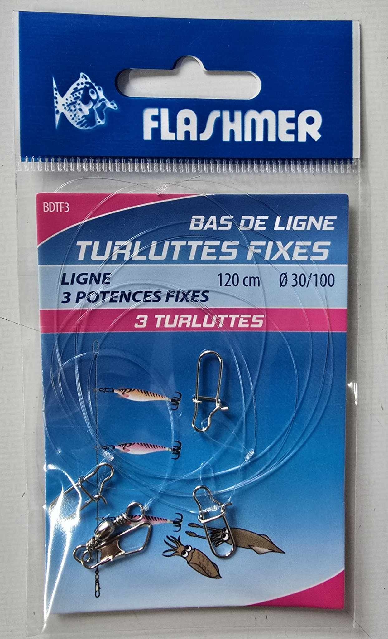 Pre tied Squid trace - 3 fast links for 3 jigS