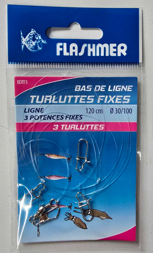 Pre tied Squid trace - 3 fast links for 3 jigS