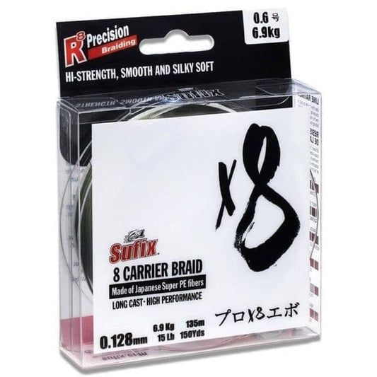 Sufix X8 Braid - Stealth Green 150m 0.235mm 20kg 44lb