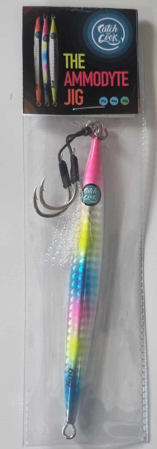 The Ammodyte Jig 60g Cotton Candy - with twin assist hooks