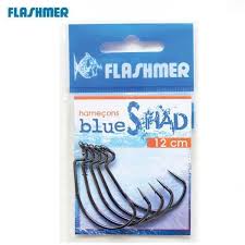 Flashmer Predator Hook Blue Shad - Pack of 25-25, Black Nickel, N°3/0, 12