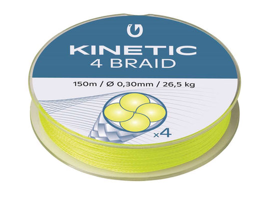 Kinetic 4 Braid 150m 0.12mm/10.3kg Flo Yellow