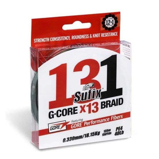Sufix 131 G Core x13 Braid - Low Vis Green 150m 0.235mm 13.61kg 30lb