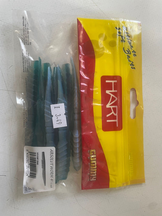 Hart absolut worm 4 1/2 blue/green 8pcs