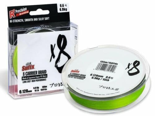 Sufix X8 Braid - Neon Chartreuse 150m 0.205mm 17.5kg 39lb