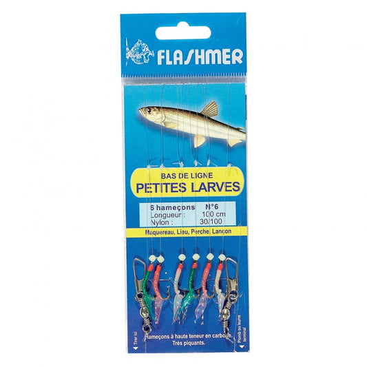 Flashmer Sabiki Rigs "Petites Larves" 6 size 16 hooks