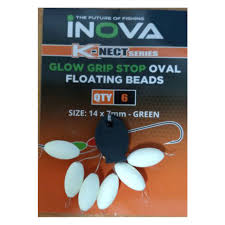 Inova glow grip  stop oval floating beads Qty 6
