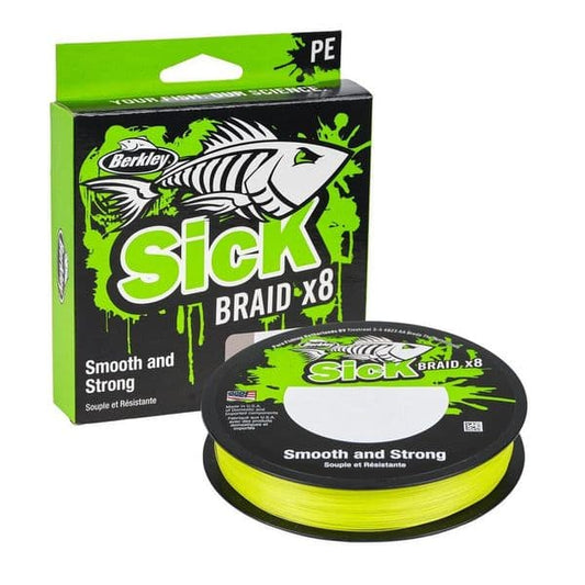 Berkley Sick 8 Strand Braid - Hi Viz Yellow 150m 102lb 46.3kgkg 0.35mm