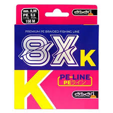 Asari 8XK 8 strand braided line 0.25mm 50lb P.E 3.0 275m