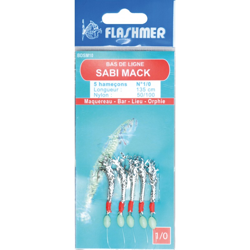 Flashmer "Sabiki Mack" 5 hook mackeral rig size 4 hooks